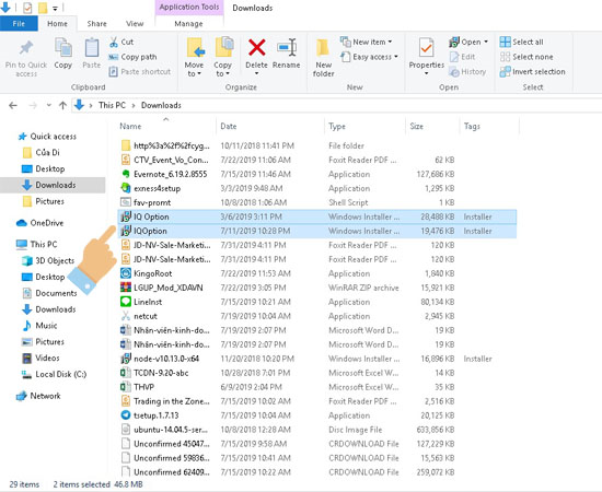 Bước 2:Chọn các file bạn không muốn thao tác .